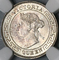 1893 NGC MS 64 Ceylon Victoria 10 Cents Silver Britain Colonial Coin (22080702C)