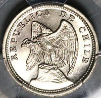 936 PCGS MS 66 Chile 10 Centavos Condor Bird Santiago Coin POP 1/0 (23010701C)