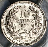 936 PCGS MS 66 Chile 10 Centavos Condor Bird Santiago Coin POP 1/0 (23010701C)