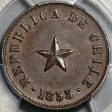 1853 PCGS MS 63 Chile 1/2 Medio Centavo Star Mint State Coin (20103105C)