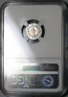 1845 NGC MS 62 Chile 1/2 Real Condor Bird Silver Mint State Coin (17052502D)
