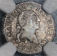 1790-So NGC VF 30 Chile 1/4 Real Charles IV Spain Colonial Santiago Silver Coin (22013102C)