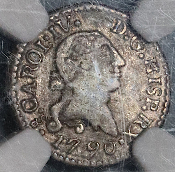 1790-So NGC VF 30 Chile 1/4 Real Charles IV Spain Colonial Santiago Silver Coin (22013102C)