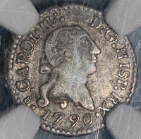 1790-So NGC VF 30 Chile 1/4 Real Charles IV Spain Colonial Santiago Silver Coin (22013102C)