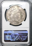 1853-So NGC AU 53 Chile 1 Peso Condor Silver Crown Coin (20071401D)