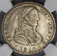 1810 NGC XF 45 Chile 2 Reales Imaginary Bust Spain Silver Coin (19030901C)