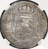 1801-So NGC AU 50 Chile 8 Reales Charles IIII Spain Colony Coin (19071401C)