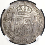 1801-So NGC AU 50 Chile 8 Reales Charles IIII Spain Colony Coin (19071401C)