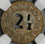 1920s NGC MS 64 Shanghai China 2.5 cents Omnibus Token Bus Coin (21071002C)