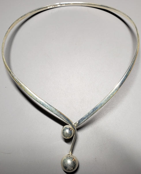 1976 Alton Vintage 925 Silver Choker Necklace Sweden Organic Modern