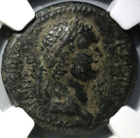 82 NGC VF Domitian Cilicia Flaviopolis Tyche Seated River God AE23 (20080302C)