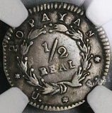 1846-UE NGC VF 30 Nueva Granada Colombia 1/2 Real Popayan Silver Coin (21122902C)
