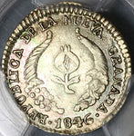 1846-UE PCGS AU 53 Nueva Granada Colombia 1/2 Real Popayan Silver Coin POP 1/1 (22051001C)