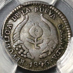1846/5-UE PCGS XF 40 Nueva Granada Colombia 1/2 Real Rare Overdate Popayan Mint Silver Coin POP 1/0 (20040702C)