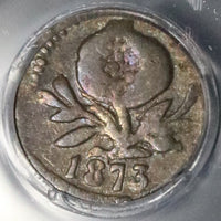 1873 PCGS VF 30 Colombia 1/4 Decimo Popayan Silver Coin POP 1/1 (21070504C)