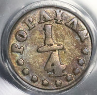 1873 PCGS VF 30 Colombia 1/4 Decimo Popayan Silver Coin POP 1/1 (21070504C)