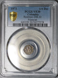 1873 PCGS VF 30 Colombia 1/4 Decimo Popayan Silver Coin POP 1/1 (21070504C)