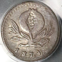 1874 PCGS XF 45 Colombia 1/4 Decimo Rare Medellin Mint Silver Coin POP 1/2 (21120602C)