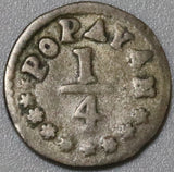 1878 Colombia 1/4 Decimo Popayan Mint Pomagranate Rare Silver Coin (20020707R)