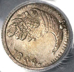 1844 PCGS AU Det Colombia 1/4 Real Bogota Nueva Granada Silver Coin (20032301C)