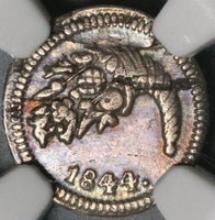 1844 NGC XF 45 Colombia 1/4 Real Bogota Nueva Granada Silver Coin (21081905D)