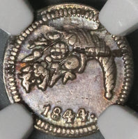 1844 NGC XF 45 Colombia 1/4 Real Bogota Nueva Granada Silver Coin (21081905D)