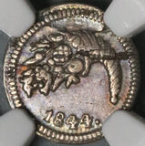 1844 NGC XF 45 Colombia 1/4 Real Bogota Nueva Granada Silver Coin (21081905D)