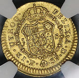 1781 NGC AU 55 Colombia 1 Escudo Gold Charles III Popayan Spain Colonial Coin POP 1/1 (22032401C)