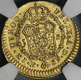 1781 NGC AU 55 Colombia 1 Escudo Gold Charles III Popayan Spain Colonial Coin POP 1/1 (22032401C)