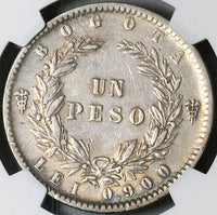 1859 NGC XF Colombia 1 Peso Bogota Granadine Condor Coin (22120404C)