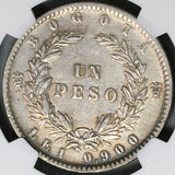 1859 NGC XF Colombia 1 Peso Bogota Granadine Condor Coin (22120404C)