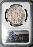 1859 NGC XF Colombia 1 Peso Bogota Granadine Condor Coin (22120404C)