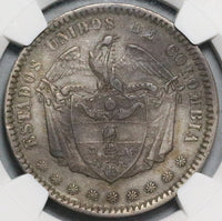 1866 NGC XF 45 Colombia 1 Peso Bogota Condor Bird 91k Coin POP 1/1 (22040502C)