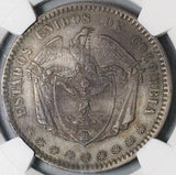 1866 NGC XF 45 Colombia 1 Peso Bogota Condor Bird 91k Coin POP 1/1 (22040502C)