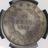 1866 NGC XF 45 Colombia 1 Peso Bogota Condor Bird 91k Coin POP 1/1 (22040502C)