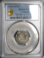 1835 PCGS VF 30 Colombia 1 Real Bogota Mint Silver Coin (22100801C)