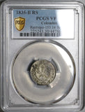 1835 PCGS VF 30 Colombia 1 Real Bogota Mint Silver Coin (22100801C)