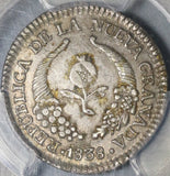 1838 PCGS AU 53 Colombia 1 Real Bogota Nueva Granada Silver Coin (21022101C)