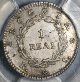1838 PCGS AU 53 Colombia 1 Real Bogota Nueva Granada Silver Coin (21022101C)