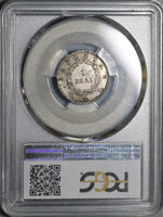 1838 PCGS AU 53 Colombia 1 Real Bogota Nueva Granada Silver Coin (21022101C)