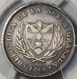 1848 PCGS XF 40 Colombia 2 Reales Bogota Mint Silver Coin (22100802C)