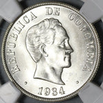 1934 NGC MS 64 Colombia Silver 50 Centavos Cartwheel Luster Coin (20091202C)