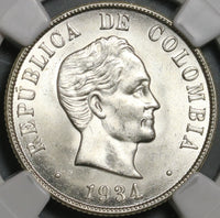 1934 NGC MS 64 Colombia Silver 50 Centavos Cartwheel Luster Coin (20091202C)