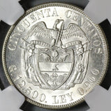 1934 NGC MS 64 Colombia Silver 50 Centavos Cartwheel Luster Coin (20091202C)