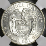 1934 NGC MS 64 Colombia Silver 50 Centavos Cartwheel Luster Coin (20091202C)