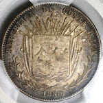 1880 PCGS AU 50 Costa Rica 50 Centavos Silver Coin POP 1/0 (22122601C)