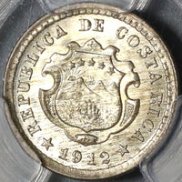 1912 PCGS MS 66 Costa Rica 5 Centimos Silver Mint State Coin (20092601C)