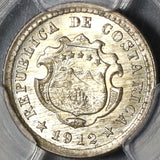 1912 PCGS MS 66 Costa Rica 5 Centimos Silver Mint State Coin (20092601C)