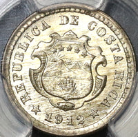 1912 PCGS MS 66 Costa Rica 5 Centimos Silver Mint State Coin (20092601C)