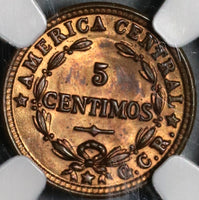 1929 NGC MS 63 Costa Rica 5 Centimos Mint State Bronze Coin (21030704C)
